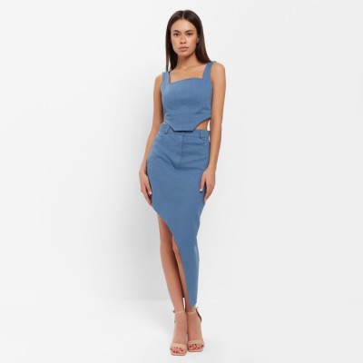 Юбка женская асимметричная MIST: Denim р.48, синий