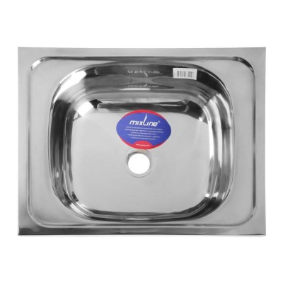 Мойка кухонная MIXLINE 527962, накладная, толщина 0.4 мм, 50х40х16 см, выпуск 1 1/2