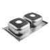 Мойка кухонная MIXLINE 530528, накладная, двойная, 0.6 мм, 80х50х18 см, 3 1/2