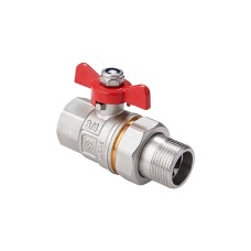 Кран шаровой латунный MVI Ду 32 PN40 вн-американка, бабочка