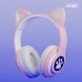 Наушники-Кошки MYBIT W-32, беспроводные, микрофон, Bluetooth 5.0, AUX, microSD, MP3, 400 мАч, розовые