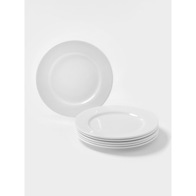 Тарелки Magistro Basic bistro, d=22 см, набор 6 шт., фарфор, белые