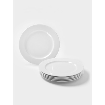 Тарелки Magistro Basic bistro, d=27 см, набор 6 шт, фарфор, белые