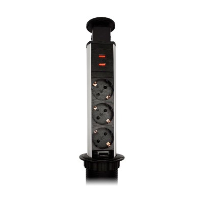 Блок розеток 105S (J) (3 секции + 2 USB) Mebax 00-00003151