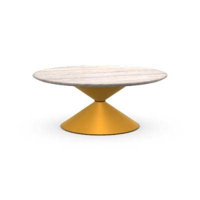 Журнальный стол Midj Clessidra Н27 Ocher/Travertino