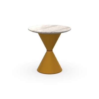 Приставной столик Midj Clessidra Н40 Ocher/Travertino