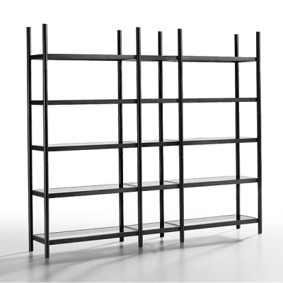 Стеллаж Midj Siena 200 black/fume