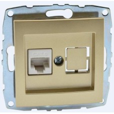 Розетка компьютерная Rj45 Cat6 Mono Electric Despina-Larissa титан 500-002205-125