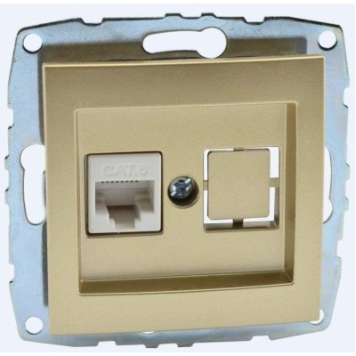 Розетка компьютерная Rj45 Cat6 Mono Electric Despina-Larissa титан 500-002205-125