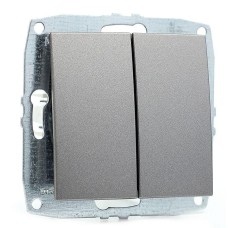 Выключатель двухклавишный Mono Electric Despina-Larissa 10А 250В антрацит 500-002425-102