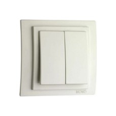 Выключатель двухклавишный Mono Electric Despina-Larissa 10А 250В слоновая кость 500-000125-102