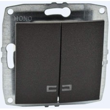 Выключатель двухклавишный с подсветкой Mono Electric Despina-Larissa 10А 250В графит 500-002025-103
