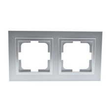 Рамка на 2 поста Mono Electric Despina серебро 102-210000-161