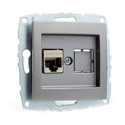 Розетка компьютерная Rj45 Cat6 Mono Electric Despina-Larissa антрацит 500-002405-125