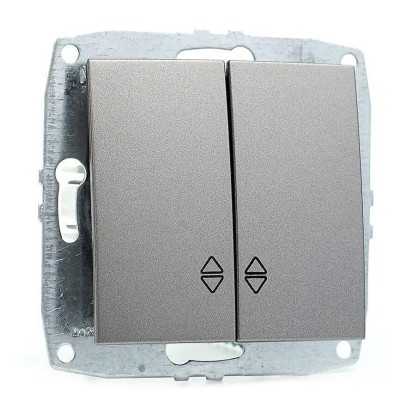 Выключатель двухклавишный проходной Mono Electric Despina-Larissa 10А 250В антрацит 500-002423-111