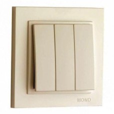 Выключатель трехклавишный Mono Electric Despina 10А 250В крем 102-170022-114