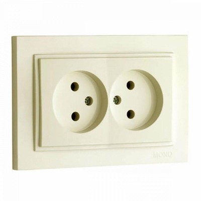 Розетка двойная без земли Mono Electric Despina 16А 250В крем 102-170005-121