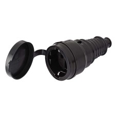 Розетка каучуковая с заземлением Mono Electric черный 170-010102-806