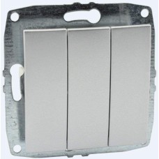 Выключатель трехклавишный Mono Electric Despina-Larissa 10А 250В серебро 500-002122-114