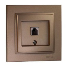 Розетка телефонная Rj45 Cat3 Mono Electric Despina бронза 102-232305-124