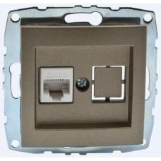 Розетка компьютерная Rj45 Cat6 Mono Electric Despina-Larissa бронза 500-002305-125