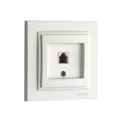 Розетка телефонная Rj45 Cat3 Mono Electric Despina жемчуг 102-252505-124