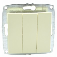 Выключатель трехклавишный Mono Electric Despina-Larissa 10А 250В крем 500-001722-114