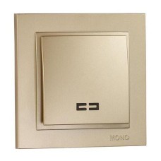 Выключатель одноклавишный с подсветкой Mono Electric Despina 10А 250В титан 102-222225-101