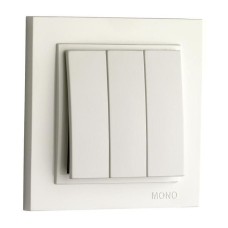 Выключатель трехклавишный Mono Electric Despina 10А 250В белый 102-190022-114