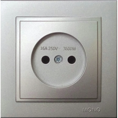 Розетка без земли Mono Electric Despina 16А 250В серебро 102-212122-116