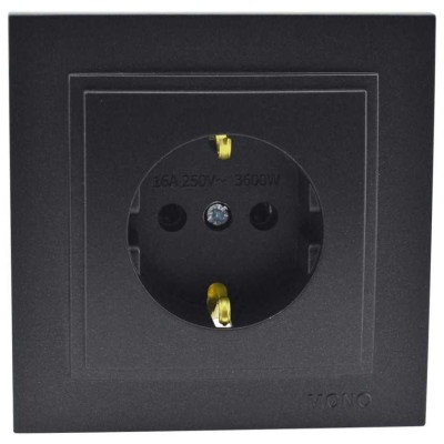 Розетка с заземлением Mono Electric Despina 16А 250В графит 102-202021-117