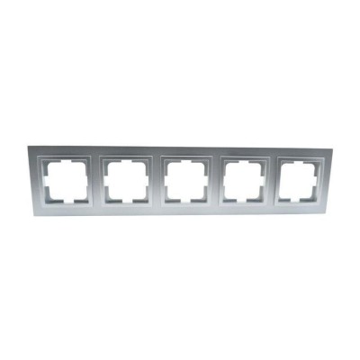 Рамка на 5 постов Mono Electric Despina серебро 102-210000-164