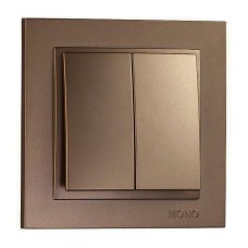 Выключатель двухклавишный Mono Electric Despina 10А 250В бронза 102-232325-102