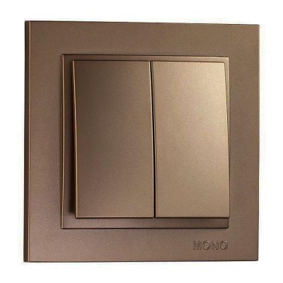 Выключатель двухклавишный Mono Electric Despina 10А 250В бронза 102-232325-102