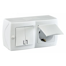 Блок с розеткой и выключателем Mono Electric Octans IP20 104-010101-187