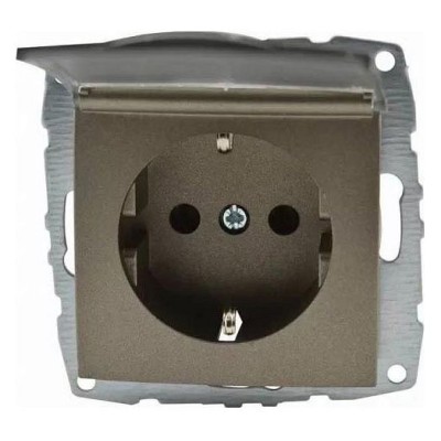 Розетка с заземлением с крышкой, без рамки Mono Electric Despina / Larissa 500-002321-118