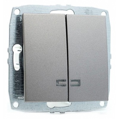 Выключатель двухклавишный с подсветкой без рамки Mono Electric Despina / Larissa 500-002425-103