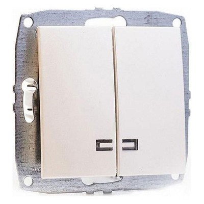 Выключатель двухклавишный с подсветкой без рамки Mono Electric Despina / Larissa 500-002525-103