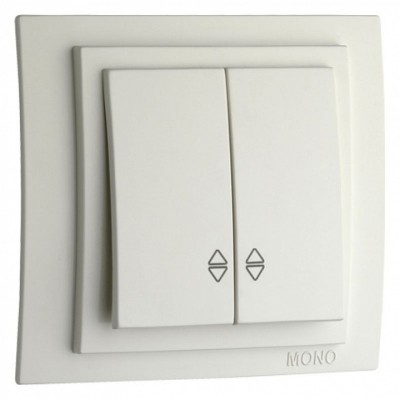 Выключатель проходной двухклавишный без рамки Mono Electric Despina / Larissa 500-001923-111