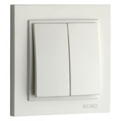Выключатель проходной двухклавишный без рамки Mono Electric Despina / Larissa 500-001925-102
