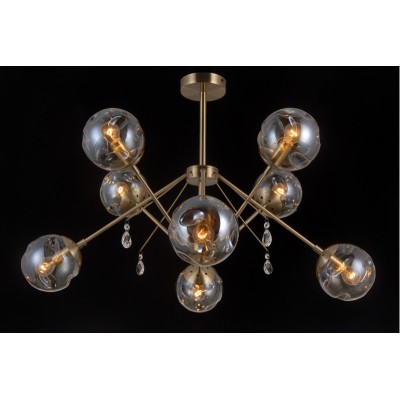 Люстра на штанге Natali Kovaltseva MOLECULE 81045-8C ANTIQUE BRASS