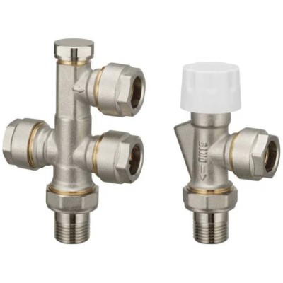 Комплект для бок/п рад. OGINT термост. с ниж/п труб для двухтр Ду 15 Ру10 1/2