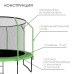 Батут ONLYTOP, d=366 см, высота сетки 173 см, с лестницей, цвет зелёный