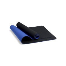 Коврик для фитнеса и йоги ONLYTOP, 183×61× 0.8 см, черный/ультрамариновый