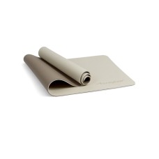 Коврик для фитнеса и йоги ONLYTOP, 183×61× 0.8 см, молочный/темно-коричневый