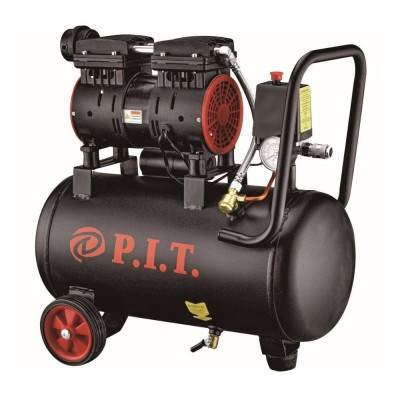 Компрессор P.I.T. PAC24-C1 (0,6кВт, 110 л/мин, 24л, 8бар, 2 цил, 1 выход, пр.привод, безмасляный)