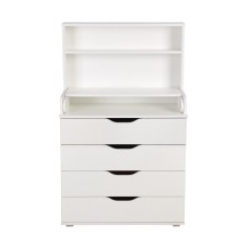 Комод со стеллажом Polini kids Simple 2581, 467х804х1367 мм, белый