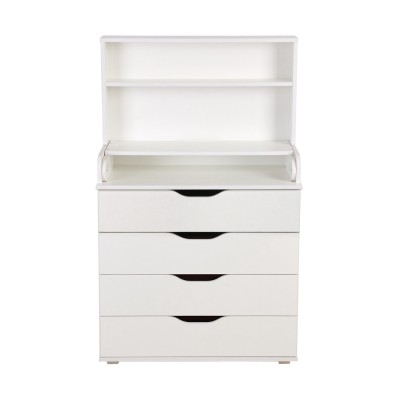 Комод со стеллажом Polini kids Simple 2581, 467х804х1367 мм, белый