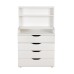 Комод со стеллажом Polini kids Simple 2581, 467х804х1367 мм, белый