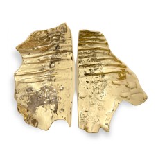 Ручка-кнопка Pull Cast Leaf Polished Brass